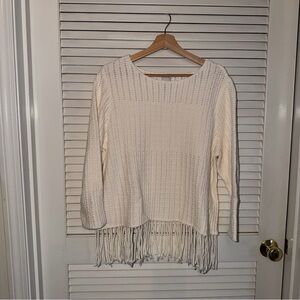 NIC+ZOE Cream Textured Knit Top-1X